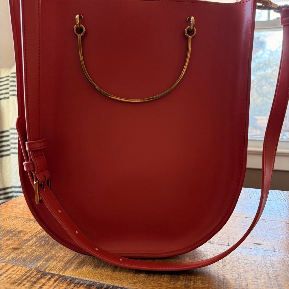 🆕 Charles & Keith Curved Edge‎ Tote Bag Burnt Orange Handbag - Picture 10 of 13